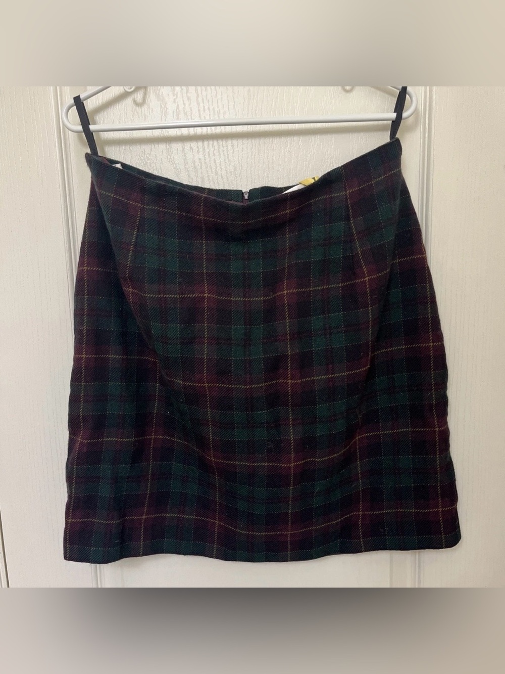 Marks & Spencer Green and Burgundy Plaid Mini Skirt